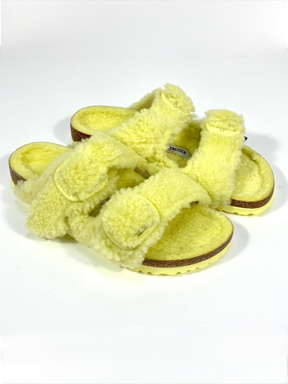 Birkenstock Arizona Genuine Teddy Shearling Sandal Yellow NEW